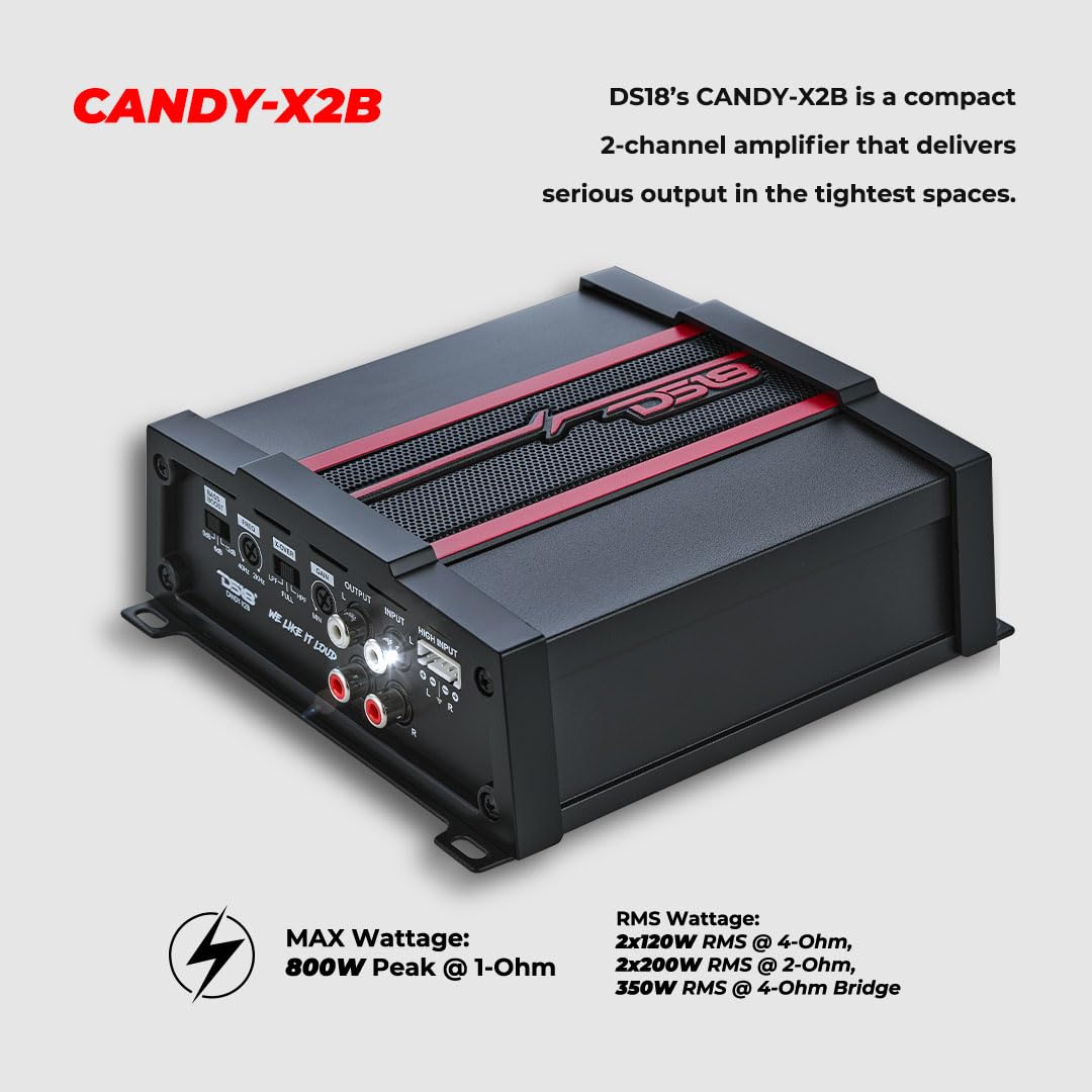 Amazon.com: DS18 CANDY-X2B Amplifier in Black - Class D, 2